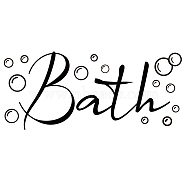 Rectangle with Word Bath PVC Wall Stickers, for Home Living Room Bedroom Decoration, 210x450mm(DIY-WH0228-184)