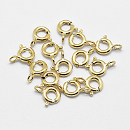 925 Sterling Silver Spring Ring Clasps, Ring, with 925 Stamp, Real 18K Gold Plated, 11.5x9.5x2mm, Hole: 2mm(STER-K167-076D-G)