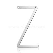 201 Stainless Steel Links connectors, Letter, Stainless Steel Color, Letter.Z, 37x20x1mm, Hole: 1mm(STAS-S105-T545D-Z)