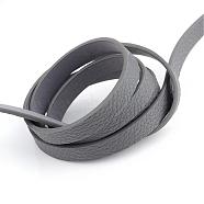 Imitation Leather Cords, Random Color On The Back, Slate Gray, 10x2~2.5mm, about 1.31 yards( 1.2m)/strand(LC-T001-04F)