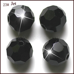 Imitation Austrian Crystal Beads, Grade AAA, K9 Glass, Faceted(32 Facets), Round, Black, 8mm, Hole: 0.9~1.4mm(SWAR-F021-8mm-280)