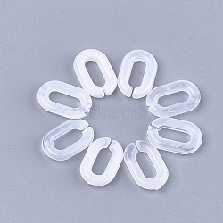 Acrylic Linking Rings, Quick Link Connectors, For Jewelry Chain Making, Imitation Gemstone, Oval, Clear & White, 14.5x9.5x3mm, Hole: 8.5x3mm, about 2021pcs/500g(OACR-S028-027B)