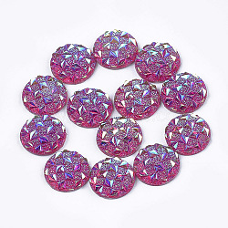 Resin Cabochons, Half Round, Medium Violet Red, 12x3~3.5mm(X-CRES-T012-01E)