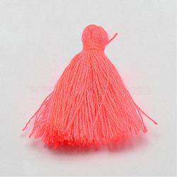 Handmade Polycotton(Polyester Cotton) Tassel Decorations, Pendant Decorations, Light Coral, 29~35mm(OCOR-Q024-38)