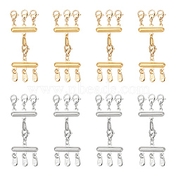 8Pcs 2 Colors 304 Stainless Steel Multi-strand Clasps with Lobster Claw Clasps, Layered Necklaces Clasps, Multiple Necklace Seperator Connectors, Golden & Stainless Steel Color, 59~60x20mm, 4pcs/color(FIND-UN0001-65)