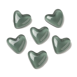 Translucent Resin Cabochons, Heart, Cadet Blue, 24x25.5x8mm(CRES-M019-01C)