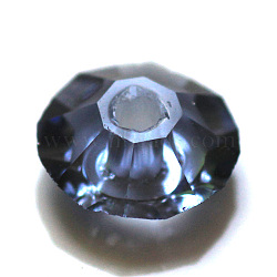 Imitation Austrian Crystal Beads, Grade AAA, Faceted, Flat Round, Prussian Blue, 6x3.5mm, Hole: 0.7~0.9mm(SWAR-F061-3x6mm-20)