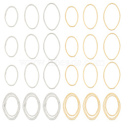 WADORN 60Pcs 6 Styles Brass Pendants, Oval, Mixed Color, 20~26x13~16x1mm, 10pcs/style(FIND-WR0011-52)