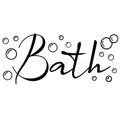 Rectangle with Word Bath PVC Wall Stickers, for Home Living Room Bedroom Decoration, 210x450mm(DIY-WH0228-184)