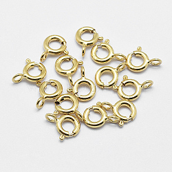 925 Sterling Silver Spring Ring Clasps, Ring, with 925 Stamp, Real 18K Gold Plated, 11.5x9.5x2mm, Hole: 2mm(STER-K167-076D-G)