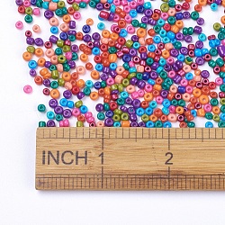 8/0 Baking Paint Glass Seed Beads, Mixed Color, 3x2mm, Hole: 1~1.2mm, about 10000pcs/bag(SEED-S002-KM)
