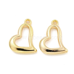 CCB Plastic Pendants, Heart Charms, Golden, 22x17x3mm, Hole: 1.8mm(CCB-L014-30G)