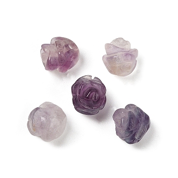 Natural Colorful Fluorite Beads, Rose, 7.5~8x7.5~8x7~9mm, Hole: 0.8~1mm