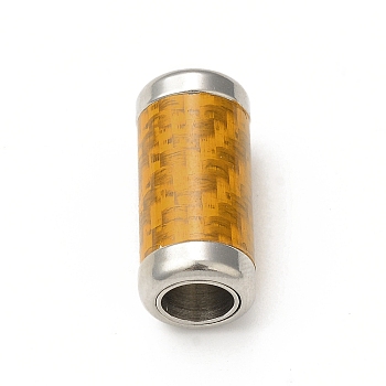 303 Stainless Steel Magnetic Clasps, Column, Stainless Steel Color, Gold, 21x10x10mm, Inner Diameter: 6mm and 7mm, Small Column: 9x7mm, Inner Diameter: 6mm