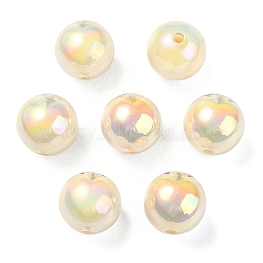 UV Plating Rainbow Iridescent Acrylic Beads(OACR-F004-08E)-2