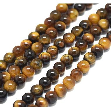 naturelles oeil de tigre brins de perles(G-S259-21-4mm)-2