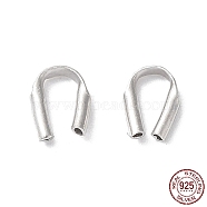 Rhodium Plated 925 Sterling Silver Wire Guardians, Real Platinum Plated, 5.5x4.5x1mm, Hole: 0.6mm(STER-P050-01P)