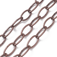 Iron Pendant Light Fixture Chain, Lighting Hanging Chain, Cable Chains, Unwelded, Red Copper, 32.8x16.7x3mm, about 3.28 Feet(1m)/Strand(CH-XCP0001-23R)
