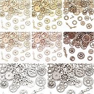 Alloy Cabochons, UV Epoxy Resin Supplies Filling Accessories, for Jewelry Making, Gearwheel & Pointer, Mix Shape, Cadmium Free & Lead Free, Mixed Color, 12~28x6.5~24x1.5~3.5mm, 8 colors, 50pcs/color, 400pcs/set(PALLOY-OC0002-33-RS)