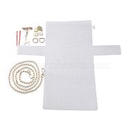 DIY Handbag Making Kits, including Iron Bag Handles & Magnetic Clasp & Deer Knot, Plastic Pin & Grid Plate, Golden, 1150mm(DIY-WH0196-40)