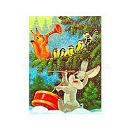 DIY Easter Theme Rabbit Pattern Full Drill Diamond Painting Canvas Kits, with Resin Rhinestones, Diamond Sticky Pen, Plastic Tray Plate and Glue Clay, Mixed Color, 405x300x0.2mm, Rhinestone: about 2.5mm in diameter, 1mm thick, 22bags(DIY-G074-01E)