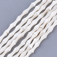 Freshwater Shell Beads Strands, Bamboo Joint, Ivory, 7.5~9x3.5~4.5mm, Hole: 0.8mm, about 48pcs/strand, 15.7 inch(X-SHEL-T012-48)