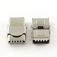 Smooth Surface 201 Stainless Steel Watch Band Clasps, Stainless Steel Color, 25x15.5x8mm, Hole: 12x3mm(STAS-R063-79)