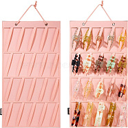 Wall-mounted Non-woven Fabric Claw Hair Clips Storage Bag, Rectangle, Light Coral, 65x35cm(PW-WG68544-01)