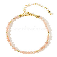 Bohemian Style Faceted Round Natural Sunstone Bead Bracelets Women's Fashion Jewelry, Inner Diameter: 6-1/2~6-3/4 inch(16.5~17cm)(LW5248-7)