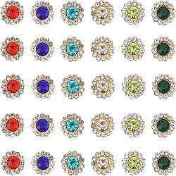 600Pcs 6 Colors Sew on Rhinestone, Transparent Glass Rhinestone, with Iron Prong Settings, Faceted, Flower, Mixed Color, 8x4mm, Hole: 1mm, 100pcs/color(RGLA-FH0001-02)