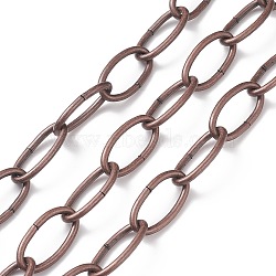 Iron Pendant Light Fixture Chain, Lighting Hanging Chain, Cable Chains, Unwelded, Red Copper, 32.8x16.7x3mm, about 3.28 Feet(1m)/Strand(CH-XCP0001-23R)