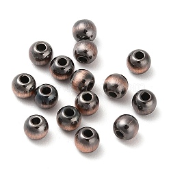 Opaque Acrylic Beads, Round, Copper Plated, 4x3.3mm, Hole: 1.2mm(MACR-M032-09R)