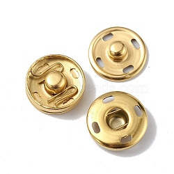 Ion Plating(IP) 202 Stainless Steel Snap Buttons, Garment Buttons, Sewing Accessories, Golden, 15x5.5mm(BUTT-I017-01C-G)