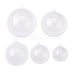 ARRICRAFT 40sets 5 Style Openable Transparent Plastic Pendants, Fillable Plastic Bauble Christmas Ornament, Round, Clear, 8sets/style(FIND-AR0001-38)