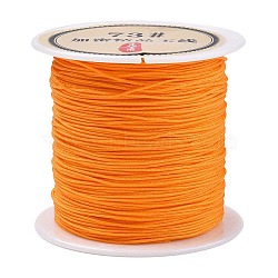 40 Yards Nylon Chinese Knot Cord, Nylon Jewelry Cord for Jewelry Making, Dark Orange, 0.6mm(NWIR-C003-01B-08)