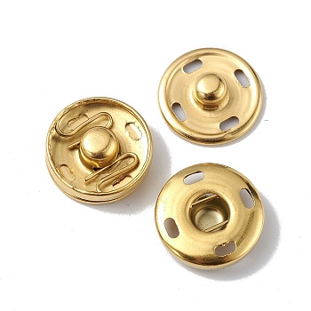 Ion Plating(IP) 202 Stainless Steel Snap Buttons, Garment Buttons, Sewing Accessories, Golden, 15x5.5mm