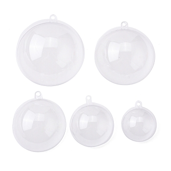ARRICRAFT 40sets 5 Style Openable Transparent Plastic Pendants, Fillable Plastic Bauble Christmas Ornament, Round, Clear, 8sets/style