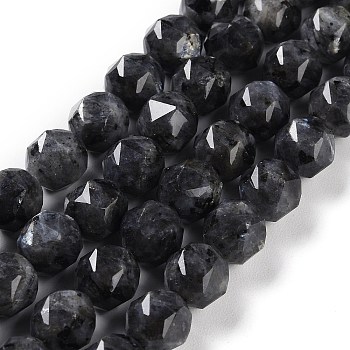 Natural Larvikite Beads Strands, Faceted, Double Hearted & Star Cut Beads, 8.5~10.5x9~10.5mm, Hole: 0.8mm, about 40~42pcs/strand, 15.43~15.94 inch(39.2~40.5cm)