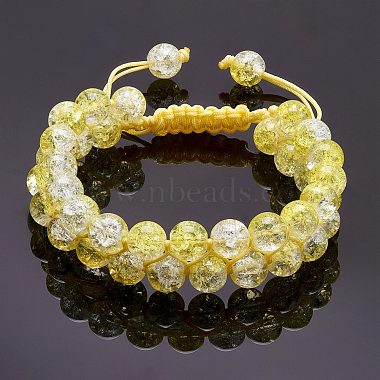 Sparkling Round Glass Braided Bead Bracelet(BJEW-SW00082-02)-8