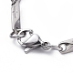 Unisex 304 Stainless Steel Bar Link Chain Bracelets(BJEW-E372-09)-4