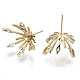 Brass Micro Pave Cubic Zirconia Stud Earring Findings(KK-N233-045-NF)-2