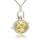 Silver Color Plated Brass Hollow Round Cage Pendants(KK-J216-18S)-1