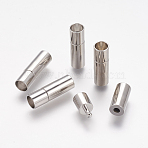 Brass Bayonet Clasps, for Jewelry Making, Platinum, 19x6mm, Hole: 5mm(KK646-5)