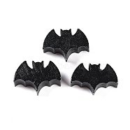 Halloween wood beads, Black, Bat, 22x15x8mm, Hole: 3mm(WOOD-S064-01C)