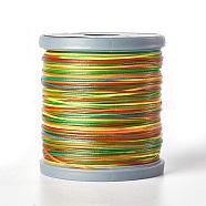 Waxed Polyester Cord, Micro Macrame Cord, Bracelets Making Cord, for Leather Projects, Handcraft, Bookbinding, Flat, Colorful, 0.8x0.2mm, about 164.04 yards(150m)/roll(YC-E002-0.8mm-B831)