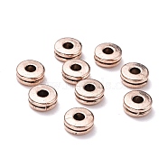 Tibetan Style Alloy Spacer Beads, Flat Round, Cadmium Free & Lead Free, Antique Rose Gold, 6x2.5mm, Hole: 2mm(TIBEB-ZN60102-01ARG)