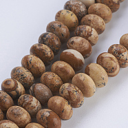 Natural Picture Jasper Beads Strands, Rondelle, 8x5~5.5mm, Hole: 0.8mm, about 70~74pcs/strand, 14.8  inch~15.3 inch(37.5~39cm)(G-P354-04-8x5mm)