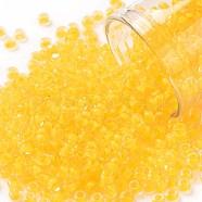 TOHO Round Seed Beads, Japanese Seed Beads, (801F) Frosted Luminous Neon Tangerine, 8/0, 3mm, Hole: 1mm, about 222pcs/bottle, 10g/bottle(SEED-JPTR08-0801F)