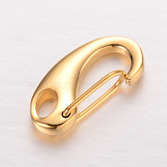Smooth Surface 304 Stainless Steel Keychain Clasp Findings, Snap Clasps, Lead Free & Nickel Free, Golden, 21x10.2x5.5mm, Hole: 5x3mm(X-STAS-I038-FF)