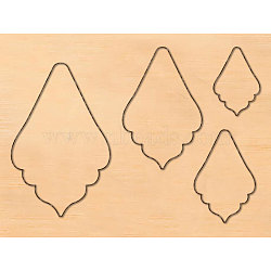 Wood Cutting Dies, with Steel, Leather Mold, for DIY Scrapbooking/Photo Album, Decorative Embossing DIY Paper Card, Leaf, 89x119x23.5mm, Leaf: 26x17.5mm, 36.5x24.5mm, 48.5x31.5mm, 61x38.5mm(DIY-WH0166-06A)